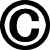 Copyrightの頭文字の略称で、著作権ほを示すものです
