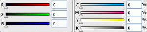 Adobeイラストレーター（Illustrator）のRGBとCMYKのカラーパレット